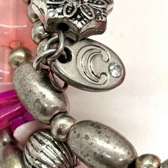 Charming Charlie's Memory Wire Bracelet, Pink and Silver-tone Beaded Boho Chic - Picture 11 of 12